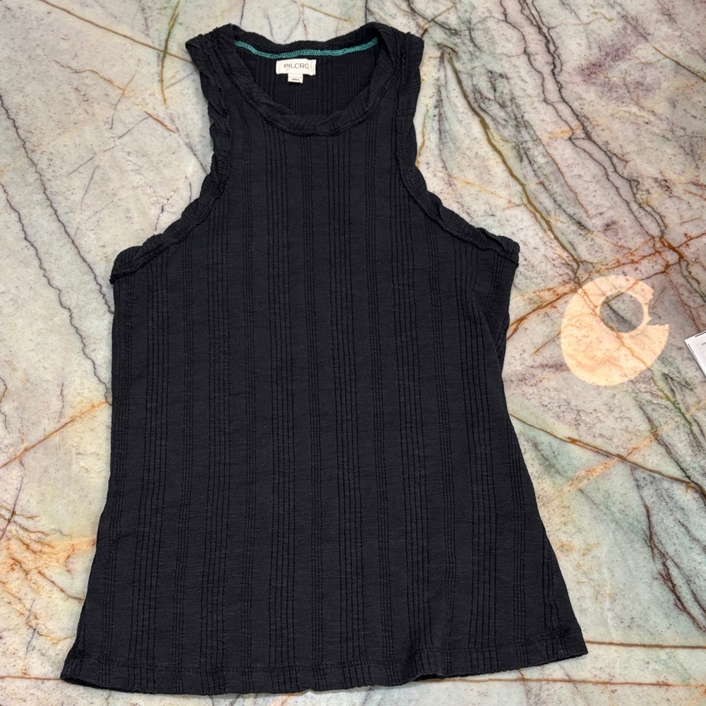 Pilcro Black Textured Tank Top